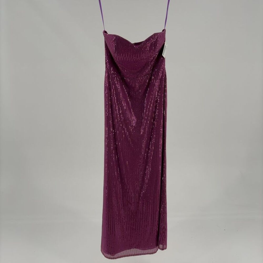 Rene Ruiz Sequin Sleevless Gown Purple